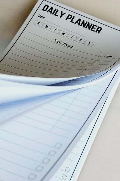 Daily planner with a focus on the top section.